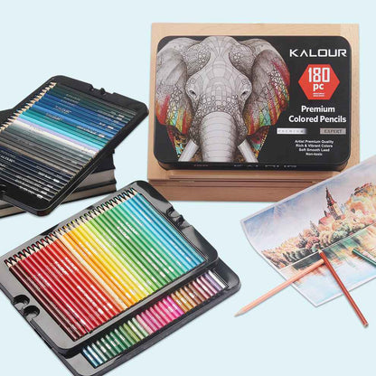 KALOUR 180 Oil Based Colored Pencil Set for Adults Artists Kids Tin Box - TTpen