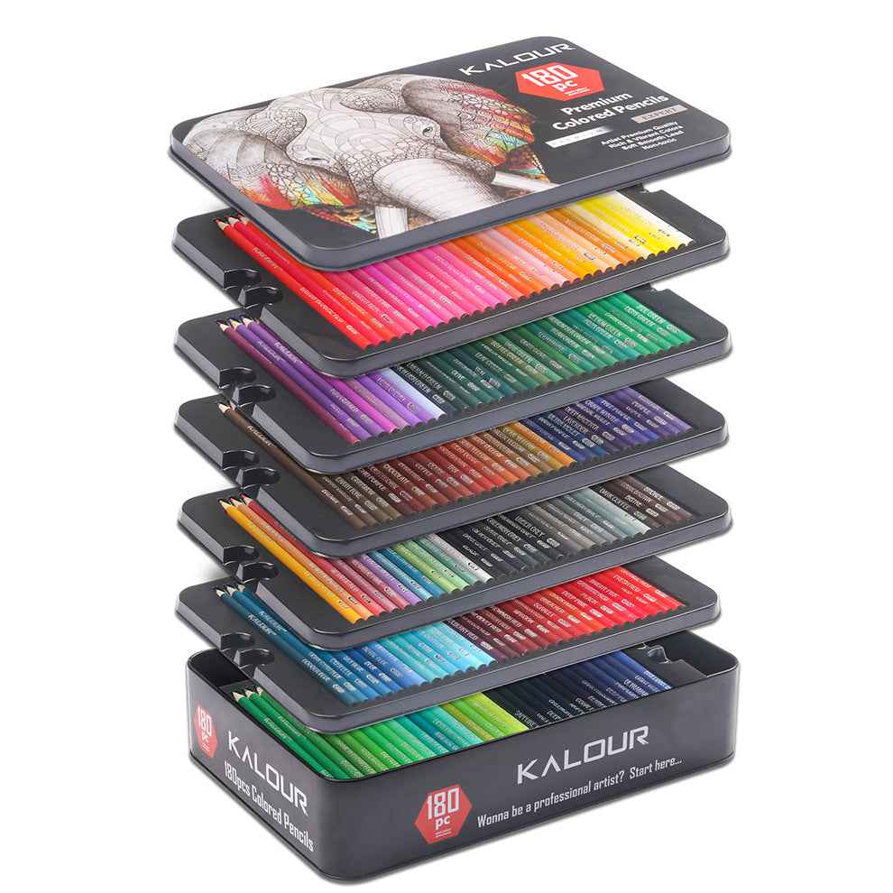 KALOUR 180 Oil Based Colored Pencil Set for Adults Artists Kids Tin Box - TTpen