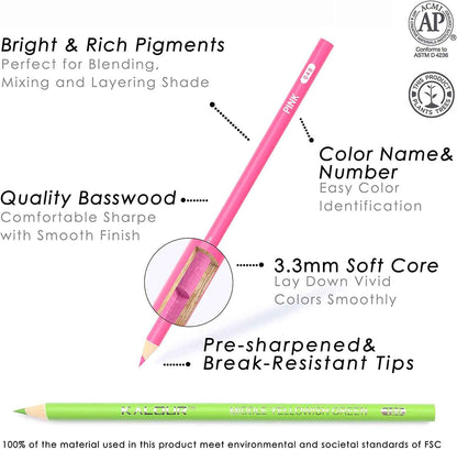 KALOUR 180 Oil Based Colored Pencil Set for Adults Artists Kids Tin Box - TTpen