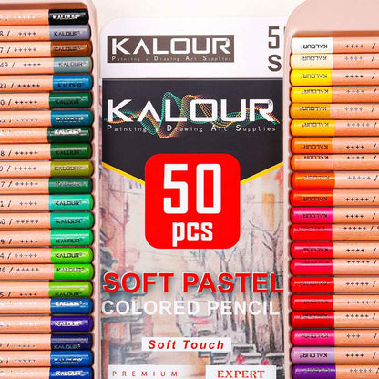 KALOUR 50 Soft Pastel Colored Art Drawing Pencils Set - TTpen
