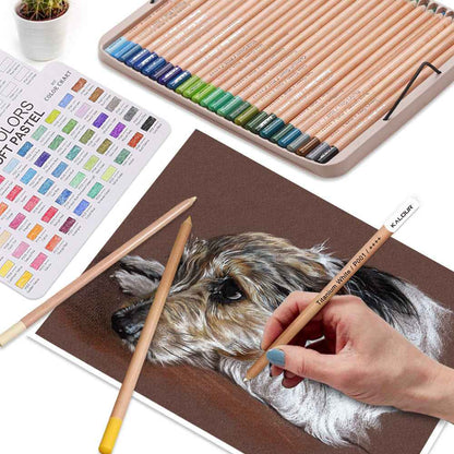 KALOUR 50 Soft Pastel Colored Art Drawing Pencils Set - TTpen