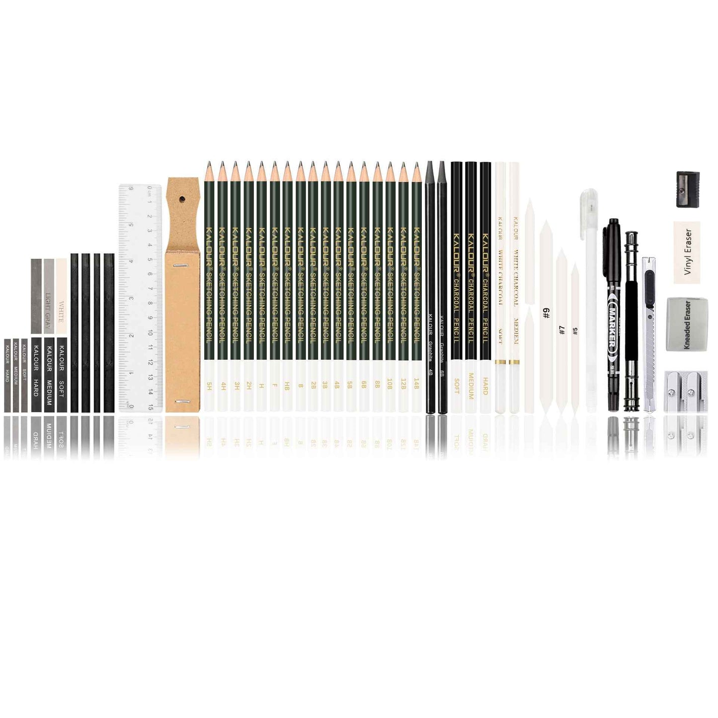 KALOUR 52 Pieces Art Drawing Sketching Pencil Kit with 2 Sketchbooks - TTpen