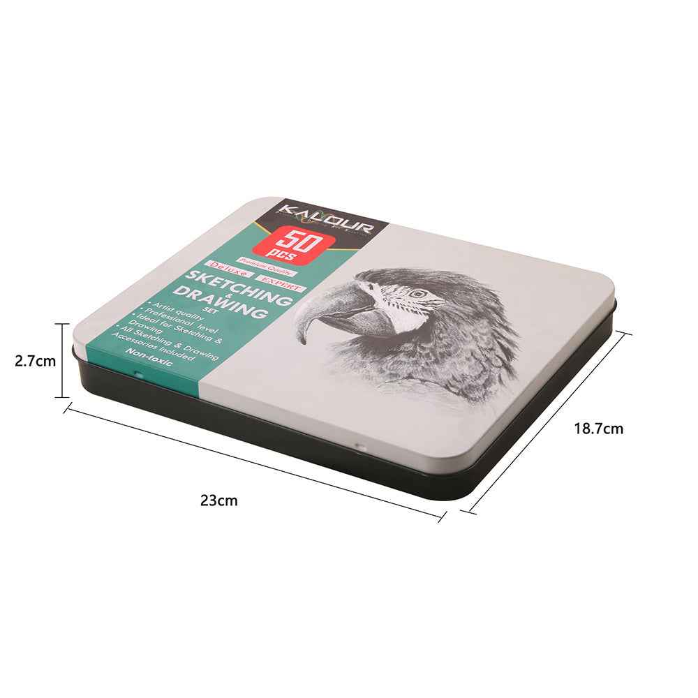 KALOUR 52 Pieces Art Drawing Sketching Pencil Kit with 2 Sketchbooks - TTpen