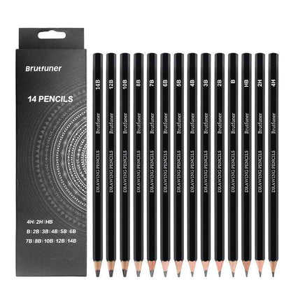 BRUTFUNER 14 Pieces Professional Drawing Sketching Pencils Set - TTpen