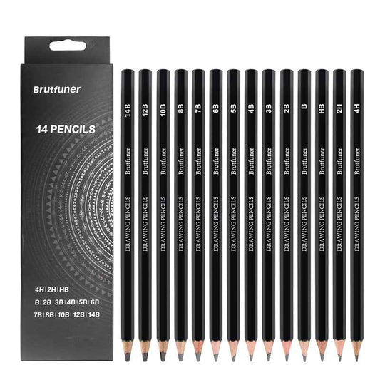 BRUTFUNER 14 Pieces Professional Drawing Sketching Pencils Set - TTpen