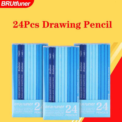 BRUTFUNER 24 Pieces Professional HB Sketching Pencil Set for Drawing Drafting - TTpen