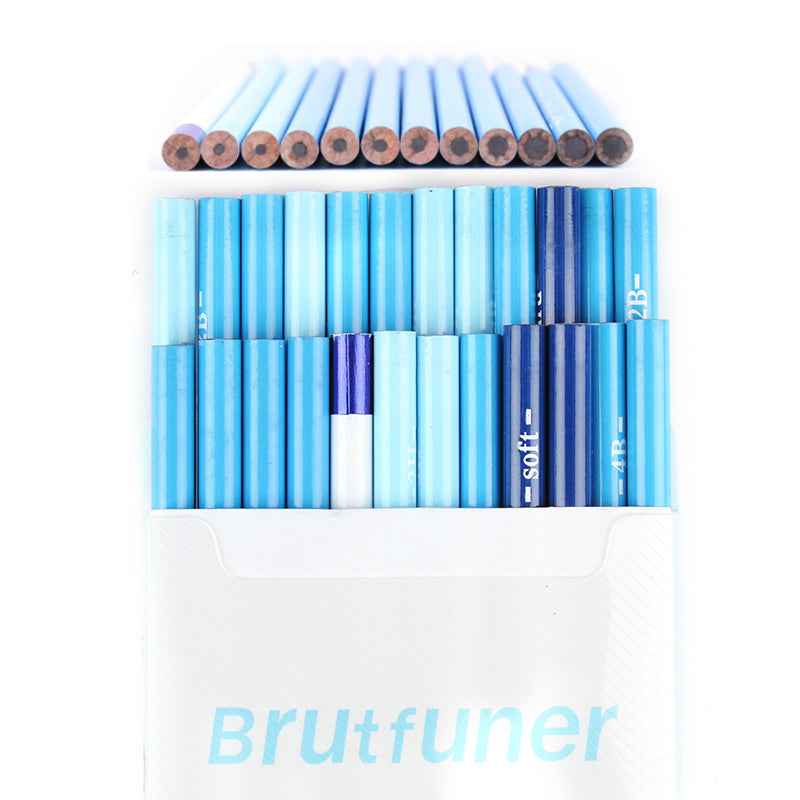 BRUTFUNER 24 Pieces Professional HB Sketching Pencil Set for Drawing Drafting - TTpen