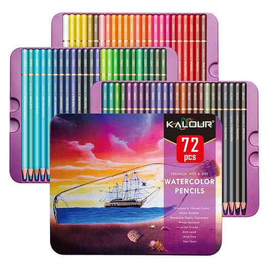 KALOUR 72 Premium Wet Dry Watercolor Pencils Set - TTpen