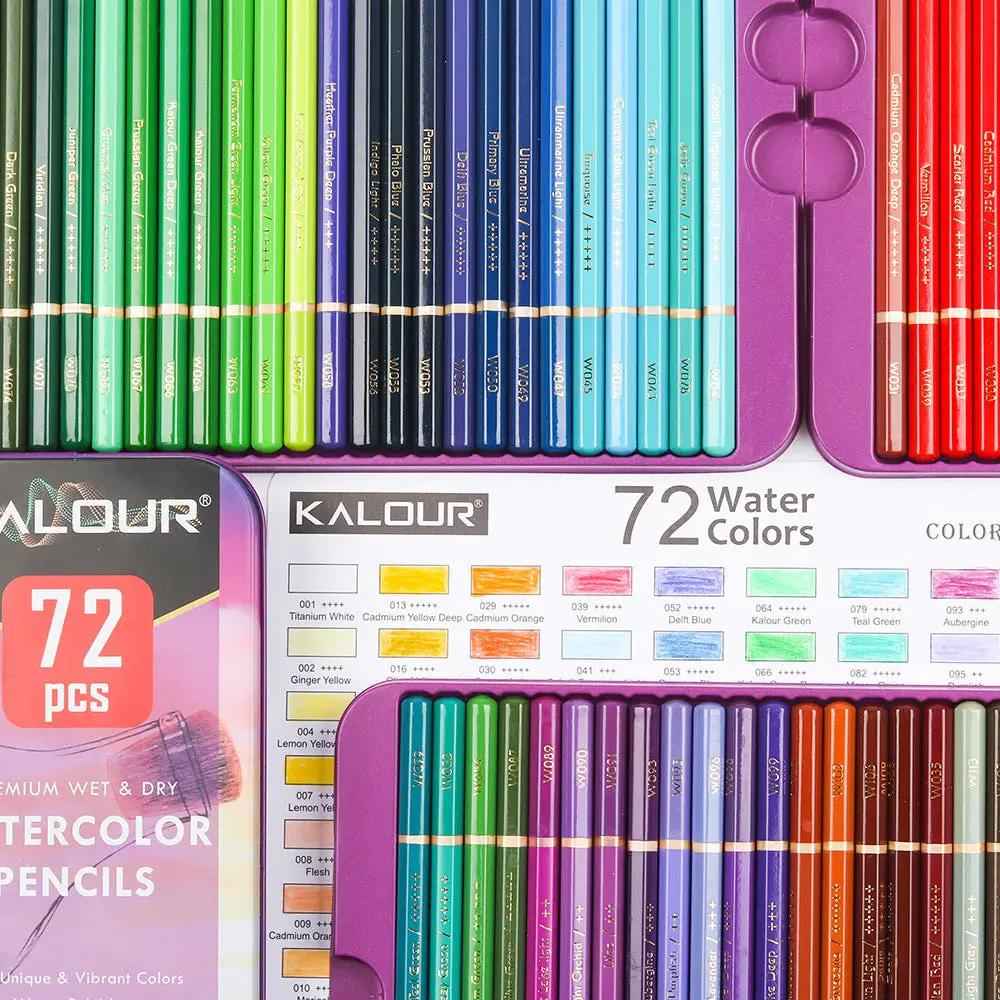 KALOUR 72 Premium Wet Dry Watercolor Pencils Set - TTpen