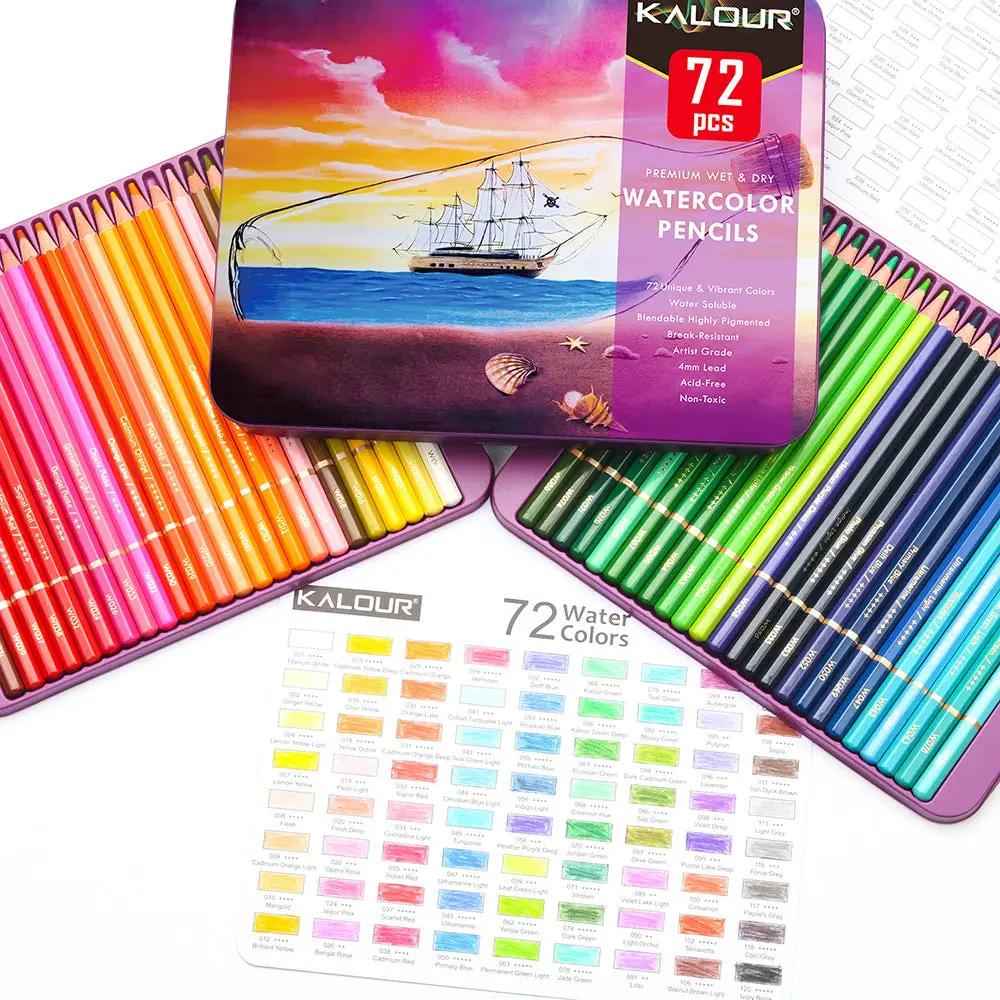 KALOUR 72 Premium Wet Dry Watercolor Pencils Set - TTpen